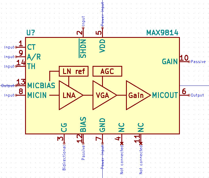 Микрофонный усилитель max9814 схема подключения